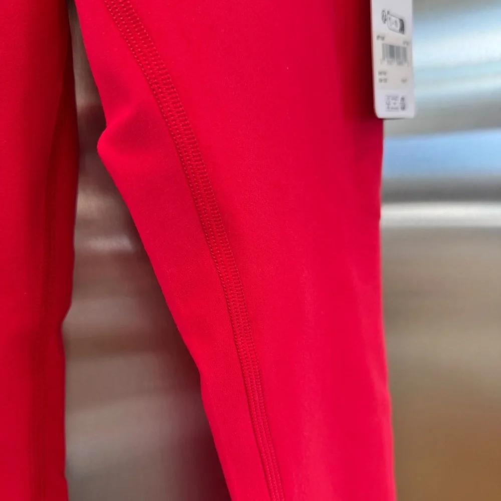 NWT Alo Bold Red Alosoft Leggings High Waisted 7/8 Pants Yoga Workout Brand New